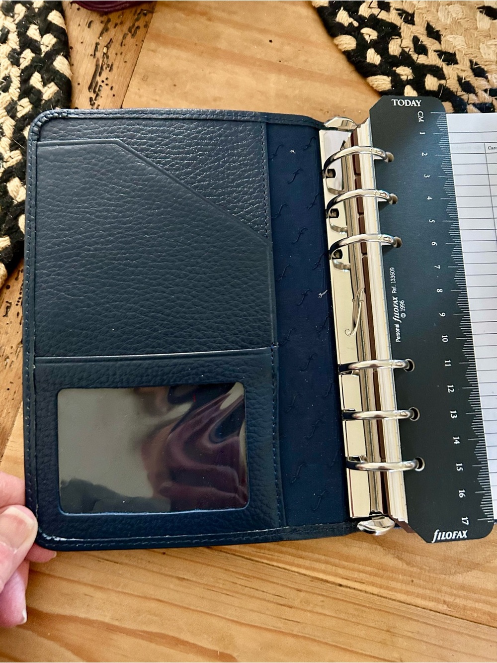 filoFAX Blue Leather Folio Case with Snap Tab - Picture 3 of 5